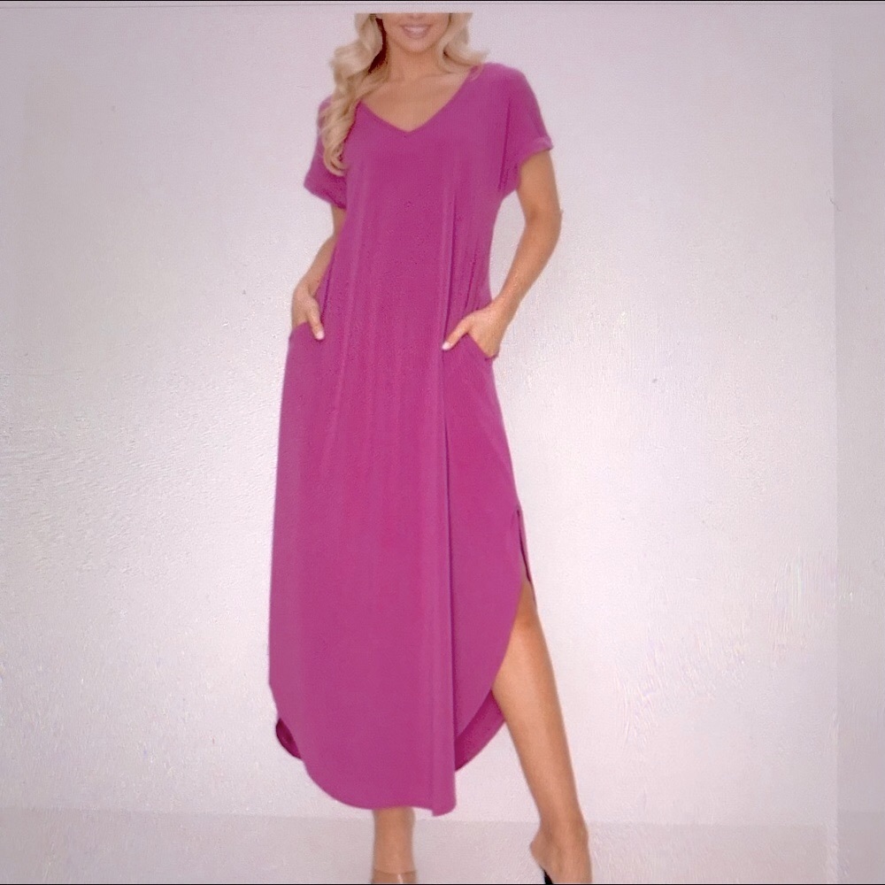 Lbisse Sz 1X Lilac Keyhole-Back Maxi Dress - Women & Plus
